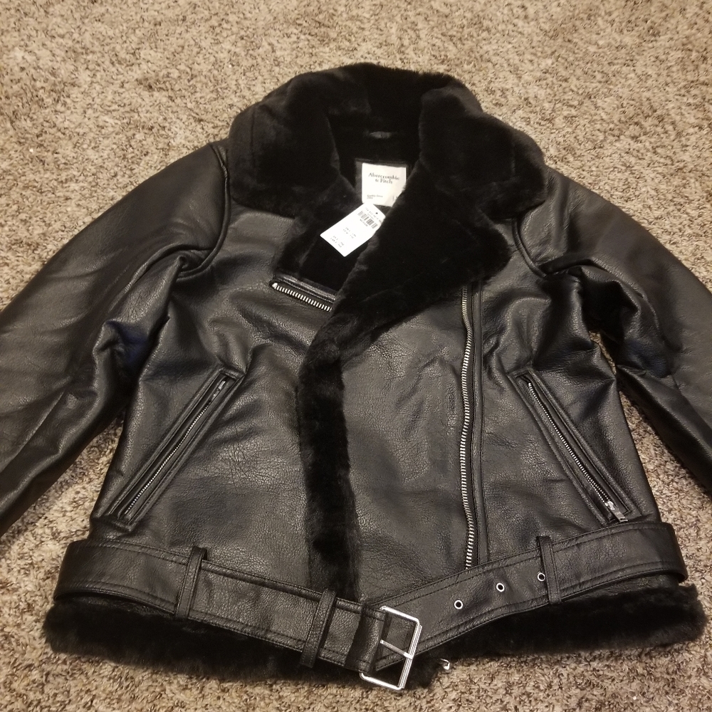 ABERCROMBIE AND FITCH LEATHER JACKET